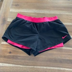 Black and Pink Nike Athletic Shorts Size Large